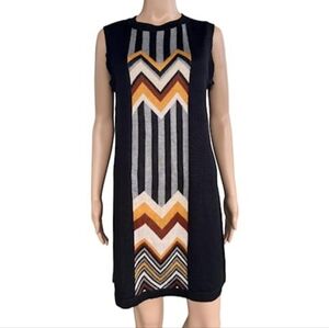 Missoni Chevron Mini Dress in Black and Yellow